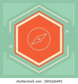 Icono de línea de brújula - elemento gráfico simple