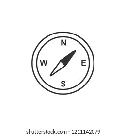 Compass line icon. Simple, modern flat vector illustration for mobile app, website or desktop app on gray background