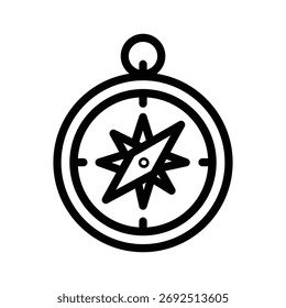 Compass line icon, simple navigation and direction vector illustration