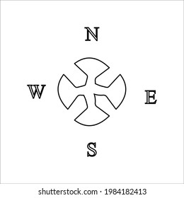 Compass line icon. Simple style camping tour travel poster background symbol. Logo design element. T-shirt printing. Vector for sticker.