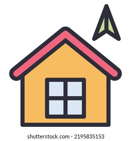 compass line icon vector , home