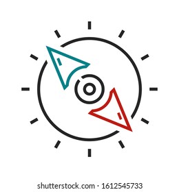 Compass line icon, vector illustration