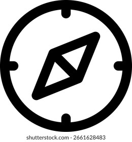 Compass Line Icon Vector Illustration