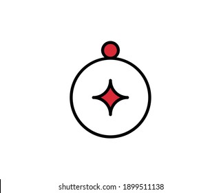 Compass line icon. Vector symbol in trendy flat style on white background. Travel sing for design.