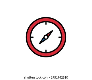 Compass line icon. Vector symbol in trendy flat style on white background. Travel sing for design.