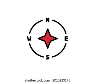 Compass line icon. Vector symbol in trendy flat style on white background. Travel sing for design.
