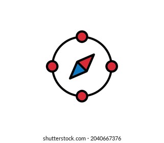 Compass line icon. Vector symbol in trendy flat style on white background. Travel sing for design.