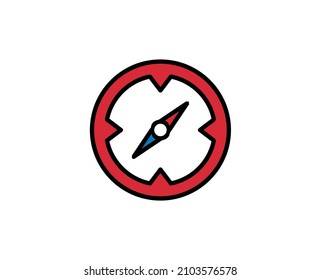 Compass line icon. Vector symbol in trendy flat style on white background. Travel sing for design.