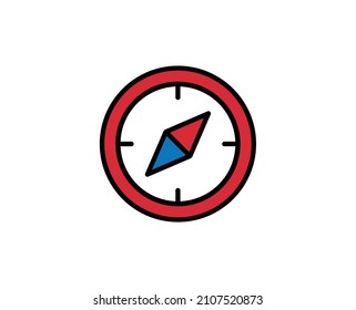 Compass line icon. Vector symbol in trendy flat style on white background. Travel sing for design.