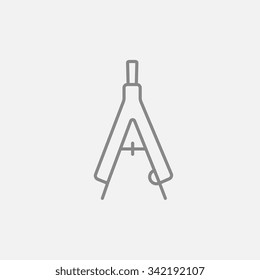 Compass line icon for web, mobile and infographics. Vector dark grey icon isolated on light grey background.