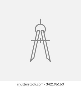 Compass line icon for web, mobile and infographics. Vector dark grey icon isolated on light grey background.