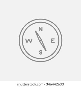 Compass line icon for web, mobile and infographics. Vector dark grey icon isolated on light grey background.
