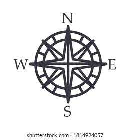 Compass line style icon design, Tool navigation location north south west east travel map and adventure theme Vector illustration