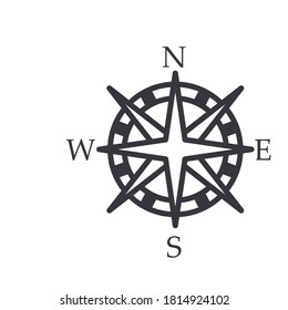 Compass line style icon design, Tool navigation location north south west east travel map and adventure theme Vector illustration