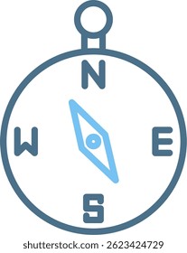 Compass Line Two Colour Icon