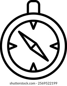 Compass Line Vector Icon Design