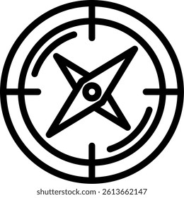 Compass Line Vector Icon Design