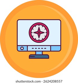 Línea de brújula Vector Icon Design
