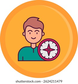 Compass Line vector Icon Design
