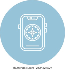 Design de ícone de vetor de linha de bússola