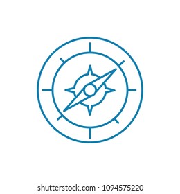 Compass linear icon concept. Compass line vector sign, symbol, illustration.