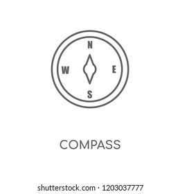 Compass linear icon. Compass concept stroke symbol design. Thin graphic elements vector illustration, outline pattern on a white background, eps 10.