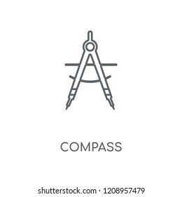 Compass linear icon. Compass concept stroke symbol design. Thin graphic elements vector illustration, outline pattern on a white background, eps 10.