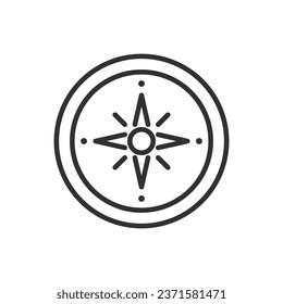 Compass, linear icon. Line with editable stroke