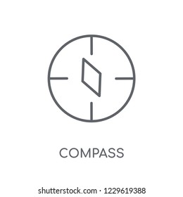 Compass linear icon. Modern outline Compass logo concept on white background from Maps and Locations collection. Suitable for use on web apps, mobile apps and print media.