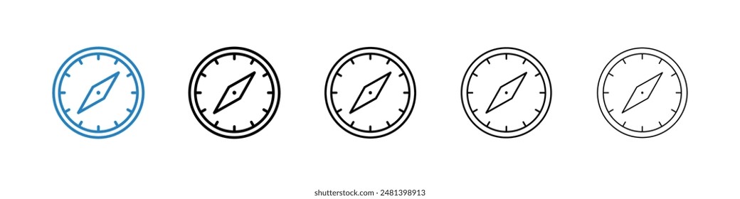 Compass liner icon vector set.