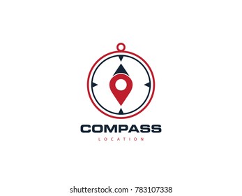 compass location concept logo, icon, symbol, ilustration design template