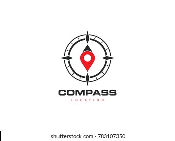 compass location concept logo, icon, symbol, ilustration design template