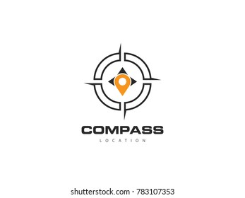 compass location concept logo, icon, symbol, ilustration design template