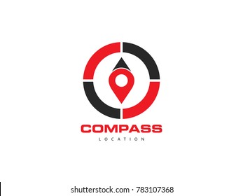 compass location concept logo, icon, symbol, ilustration design template