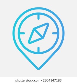Compass location icon in gradient style, use for website mobile app presentation