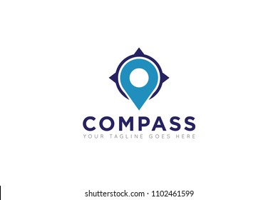 compass location logo, icon, symbol, ilustration design template 