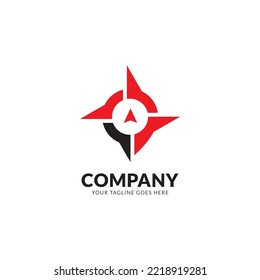 compass location logo vector template.