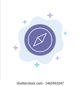 Compass, Location, Map Blue Icon on Abstract Cloud Background. Vector Icon Template background