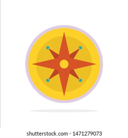 Compass, Location, Navigation, Navigator, Position Abstract Circle Background Flat color Icon. Vector Icon Template background