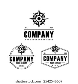 compass logo , adventure logo vector