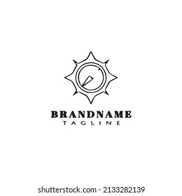 compass logo cartoon icon cute template black modern isolated vector illustration