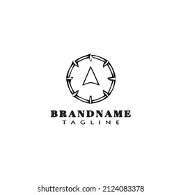 compass logo cartoon icon design template black modern flat vector illustration