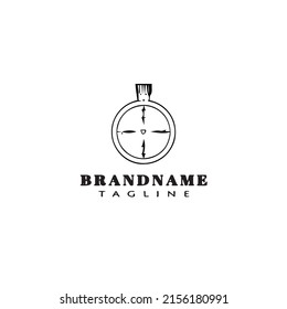 diseño de icono de caricatura del logotipo de brújula vector aislado negro moderno