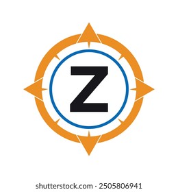 Compass Logo combine with letter Z vector template