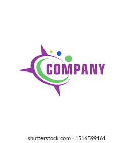compass logo concept flat design template