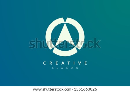 Compass. The logo design is a blend of circles with the direction of the arrow. Minimalist and modern vector illustration design suitable for business and brands