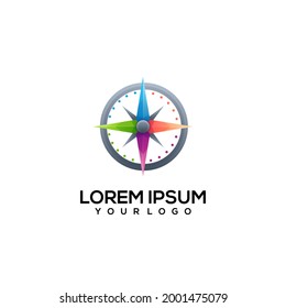 Compass logo design colorful vector
