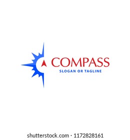 Compass logo design concept related to adventure, nautical, direction or travel