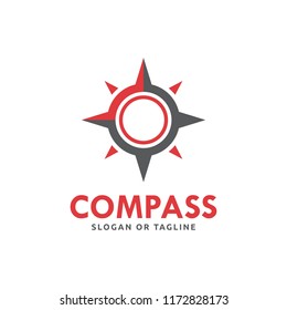 Compass logo design concept related to adventure, nautical, direction or travel