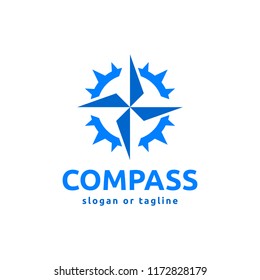 Compass logo design concept related to adventure, nautical, direction or travel